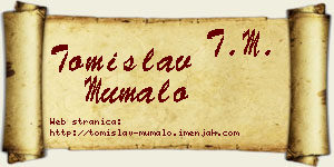 Tomislav Mumalo vizit kartica